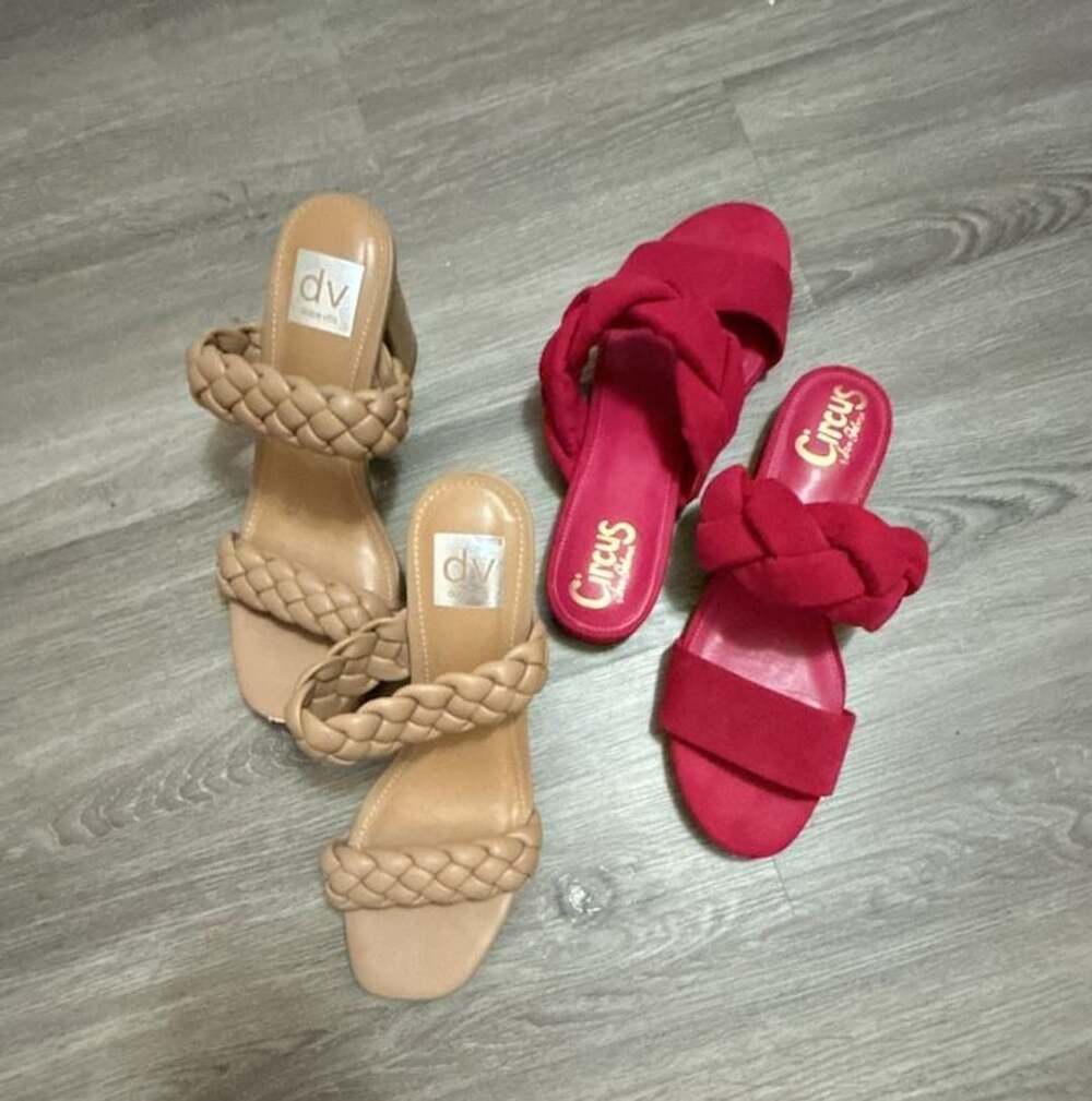 Dolce Vita Tan Braided Heel Sandals + Pink Braided Flats Lot - Size 8